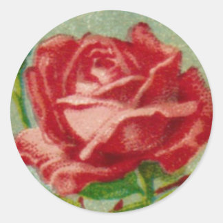 Antiker französischer runder Rosenaufkleber Aufkleber