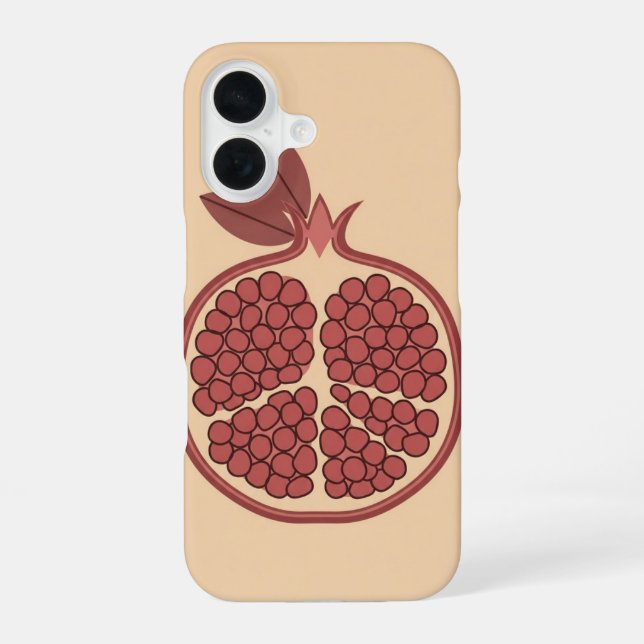 Antiker geschnittener Granatapfel iPhone 16 Hülle (Rückseite)