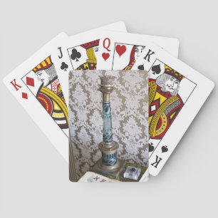 Antiker Glas-Kerzenhalter Spielkarten