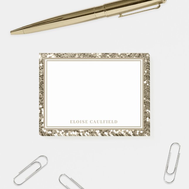 Antiker Glitzer Bridesmaid Name Gefallen Post-it Klebezettel (Von Creator hochgeladen)