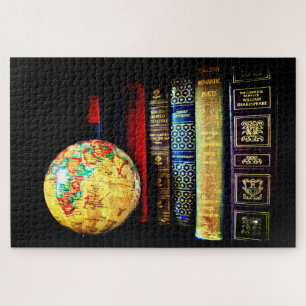 Antiker Globus und Bücher Puzzle