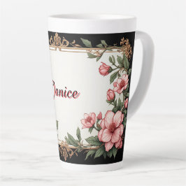 Antiker Goldrahmen mit farbenfroher Pfingstrose Milchtasse