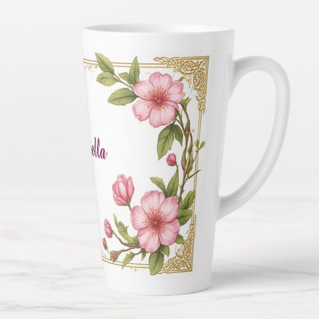 Antiker Goldrahmen mit farbenfroher Pfingstrose Milchtasse (Rechts)