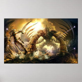 Antiker Golem-Kampf Poster