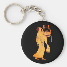 Antiker griechischer Musiker, der Kithara singt un Schlüsselanhänger