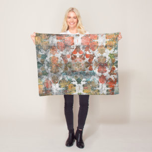 Antiker Grunge Vintage Alter Handgefertigter Wollt Fleecedecke