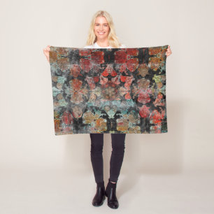 Antiker Grunge Vintage Alter Handgefertigter Wollt Fleecedecke