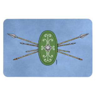 Antiker Himmelsschild und Speere Magnet