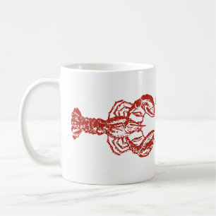 Antiker Holzschnitt Hummer Kaffeetasse