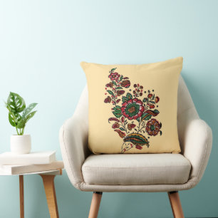 Antiker indischer Baumwoll-Chintz-Stoff Kissen