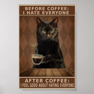 Antiker Kaffeekatze Poster