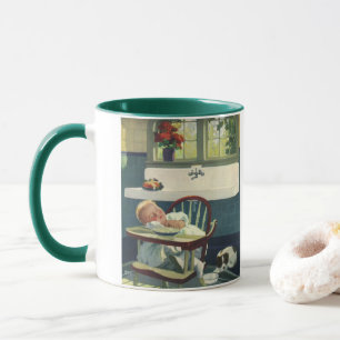 Antiker Kinder-Hochstuhl, Babyschlaf-Hochstuhl Küc Tasse