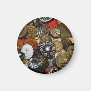 Antiker Knopf-Collagen-Magnet (rund) Magnet