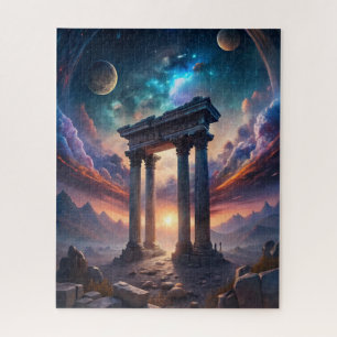 Antiker kosmischer Tempel - Ruinen der Fantasy Gal Puzzle