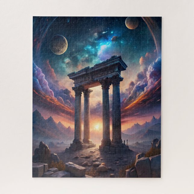 Antiker kosmischer Tempel - Ruinen der Fantasy Gal Puzzle (Vertikal)