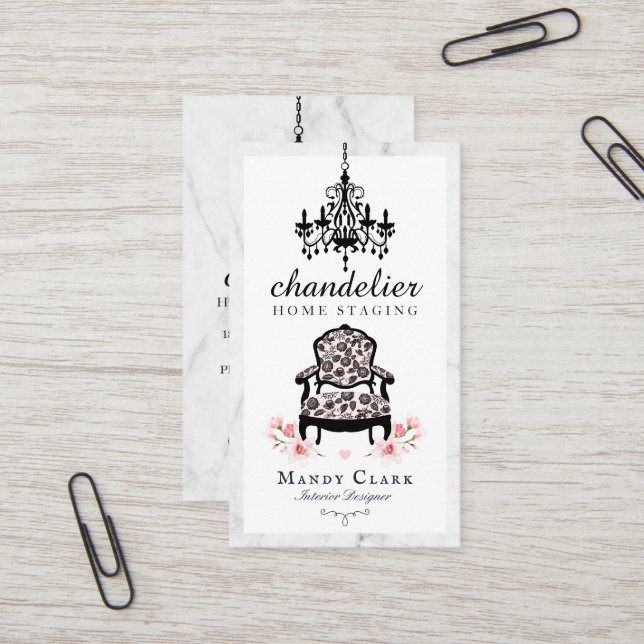 Antiker Kronleuchter und Viktorianischer floraler  Visitenkarte (Vorderseite/Rückseite Beispiel)