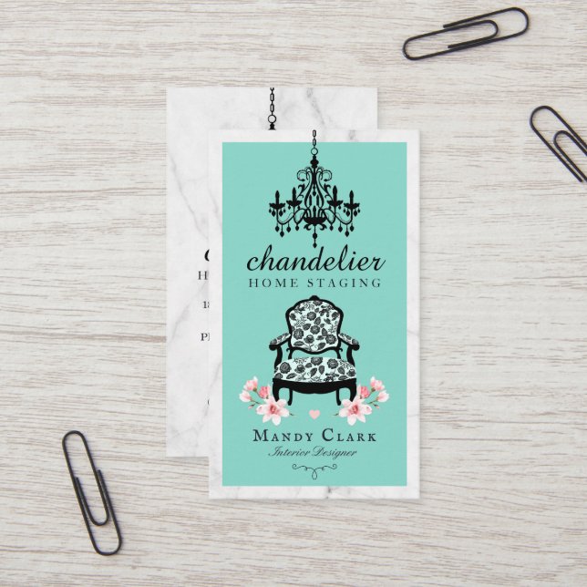 Antiker Kronleuchter und Viktorianischer floraler  Visitenkarte (Vorderseite/Rückseite Beispiel)