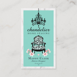 Antiker Kronleuchter und Viktorianischer floraler  Visitenkarte