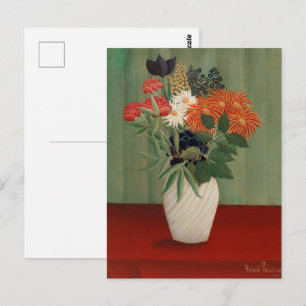 Antiker Kunstdruck von Henri Rousseau in altgrün m Postkarte