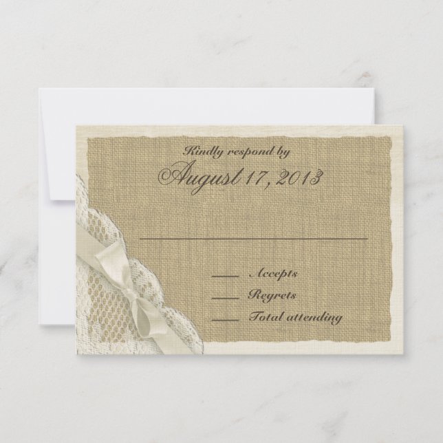 Antiker Lace Country Response Card RSVP Karte (Vorderseite)
