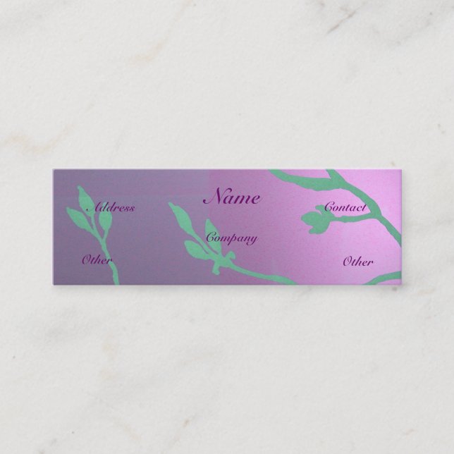 Antiker Lavendel Blumen Mini Visitenkarte (Vorderseite)