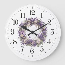 antiker Lavendelkranz aus der Provence Große Wanduhr