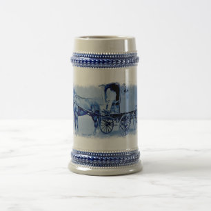 Antiker Lieferwagen Keramik Stein Bierglas