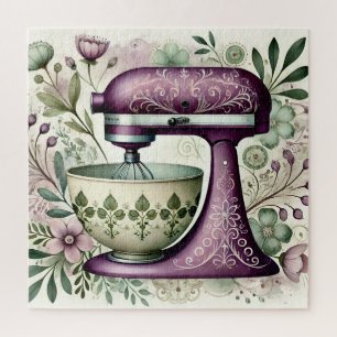 Antiker lila Blumen-Standmixer Cottage-Küche Puzzle