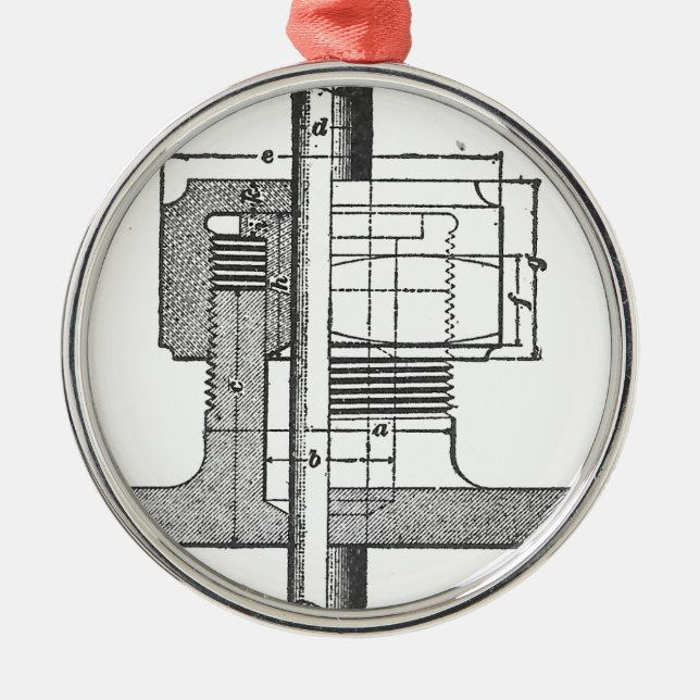 Antiker mechanischer Werkzeug-Ingenieur Silbernes Ornament (Vorne)