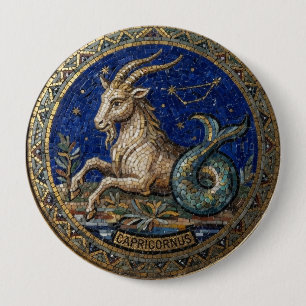 Antiker Mosaik-Zodiak Steinbock Button