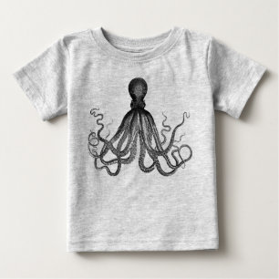 Antiker Nautischer Steampunk Octopus Vintag Kraken Baby T-shirt