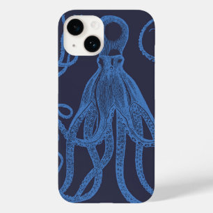 Antiker Oktopus Blau auf blau Case-Mate iPhone 14 Hülle