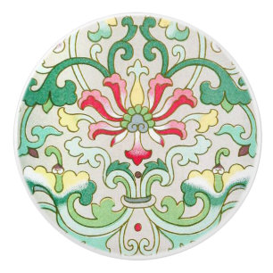 Antiker orientalischer Blumenkeramikknopf Keramikknauf