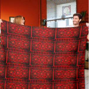 Antiker orientalischer Teppich-Look - rötlich Fleecedecke