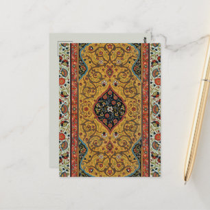 Antiker persischer reicher Teppich Eleganter Teppi Postkarte
