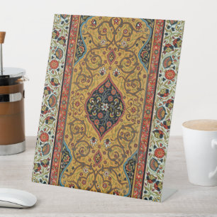 Antiker persischer reicher Teppich Eleganter Teppi Sockelschild