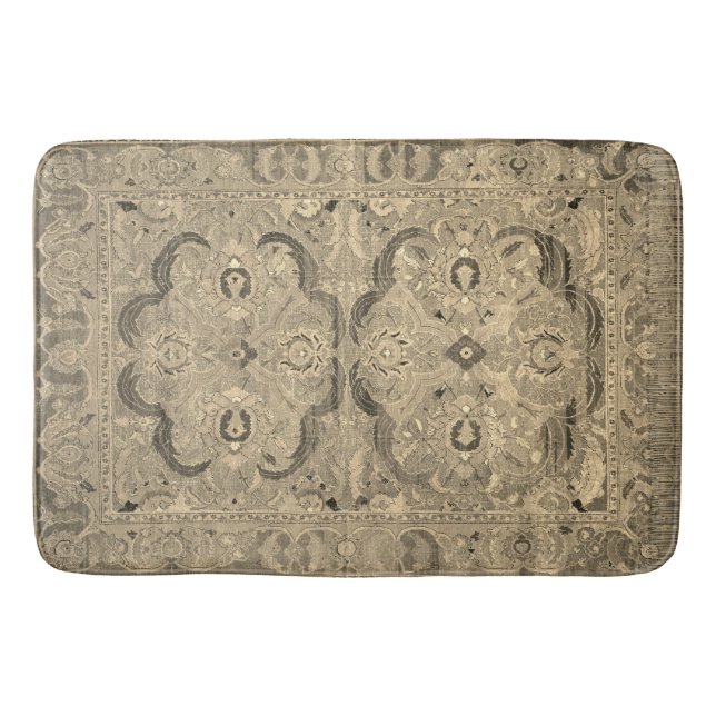 Antiker Persischer Teppich Brown Beige Bath Mat Badematte (Vorderseite)