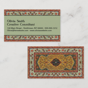 Antiker persischer Teppich Elegantes Design Visitenkarte