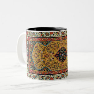 Antiker persischer Teppich Elegantes Design Zweifarbige Tasse