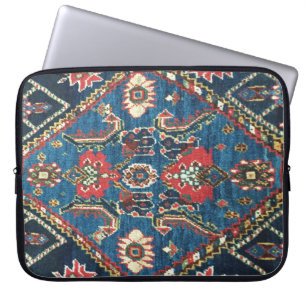 Antiker persischer türkischer Teppich, Blau Laptopschutzhülle