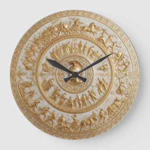 Antiker Porzellan-Schild des Achill Große Wanduhr