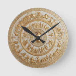 Antiker Porzellan-Schild des Achill Runde Wanduhr