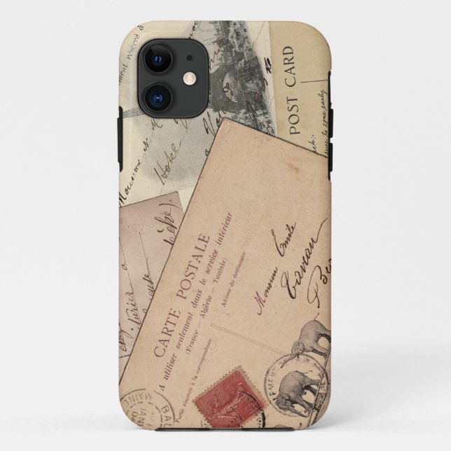 Antiker Postkarten-Kasten Frankreichs Case-Mate iPhone Hülle (Rückseite)