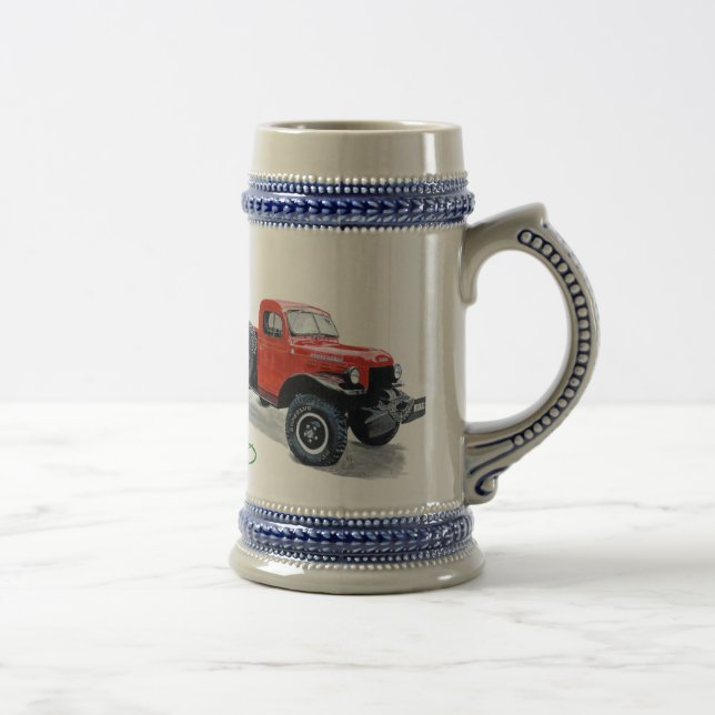 Antiker Power-Lastwagen-LKW Stein Bierglas (Rechts)
