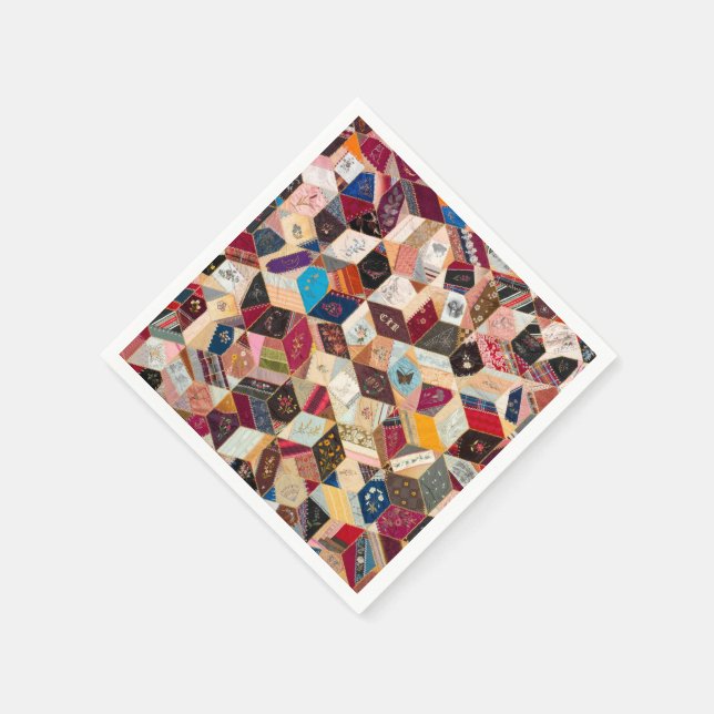 Antiker Quilt Cocktail Napkins Serviette (Ecke)