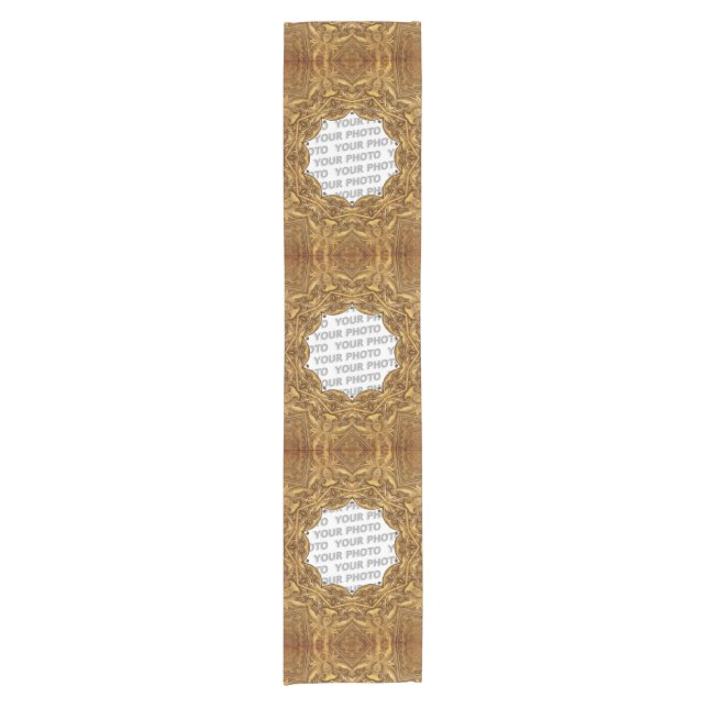 Antiker Rahmen I + Ihr Bild & Backgr. Kurzer Tischläufer (Vorderseite)