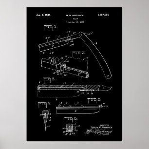 Antiker Razor 1935 Patent Poster