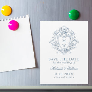 Antiker Regency-Monogramm-Hochzeit-Savedate-Magnet Magnetkarte