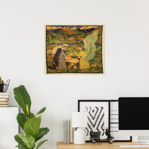Antiker religiöser Wandteppich mit Jesus Christus  Poster