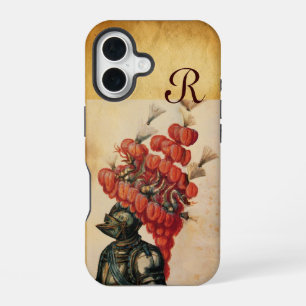 ANTIKER RITTERHELM, DRACHEN UND ROTE FEDERN iPhone 16 HÜLLE